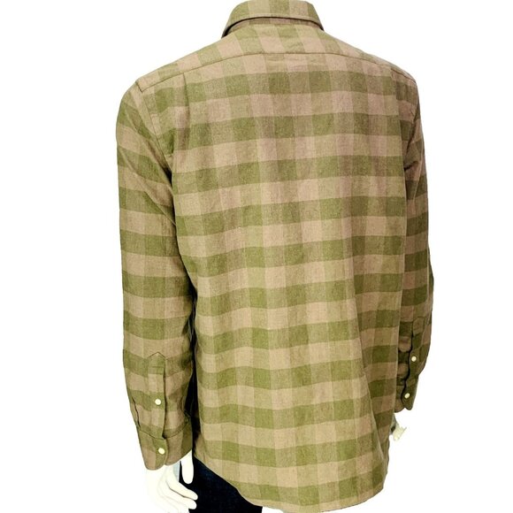 NEW Cremieux Mens Slim Fit Flannel Shirt Button Front Green Check Size XL - Picture 8 of 14